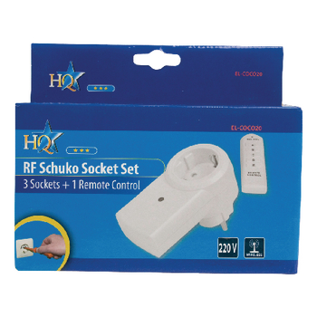 EL-COCO20 Hq set rf schuko stekkerdozen met afstandsbediening  Verpakking foto